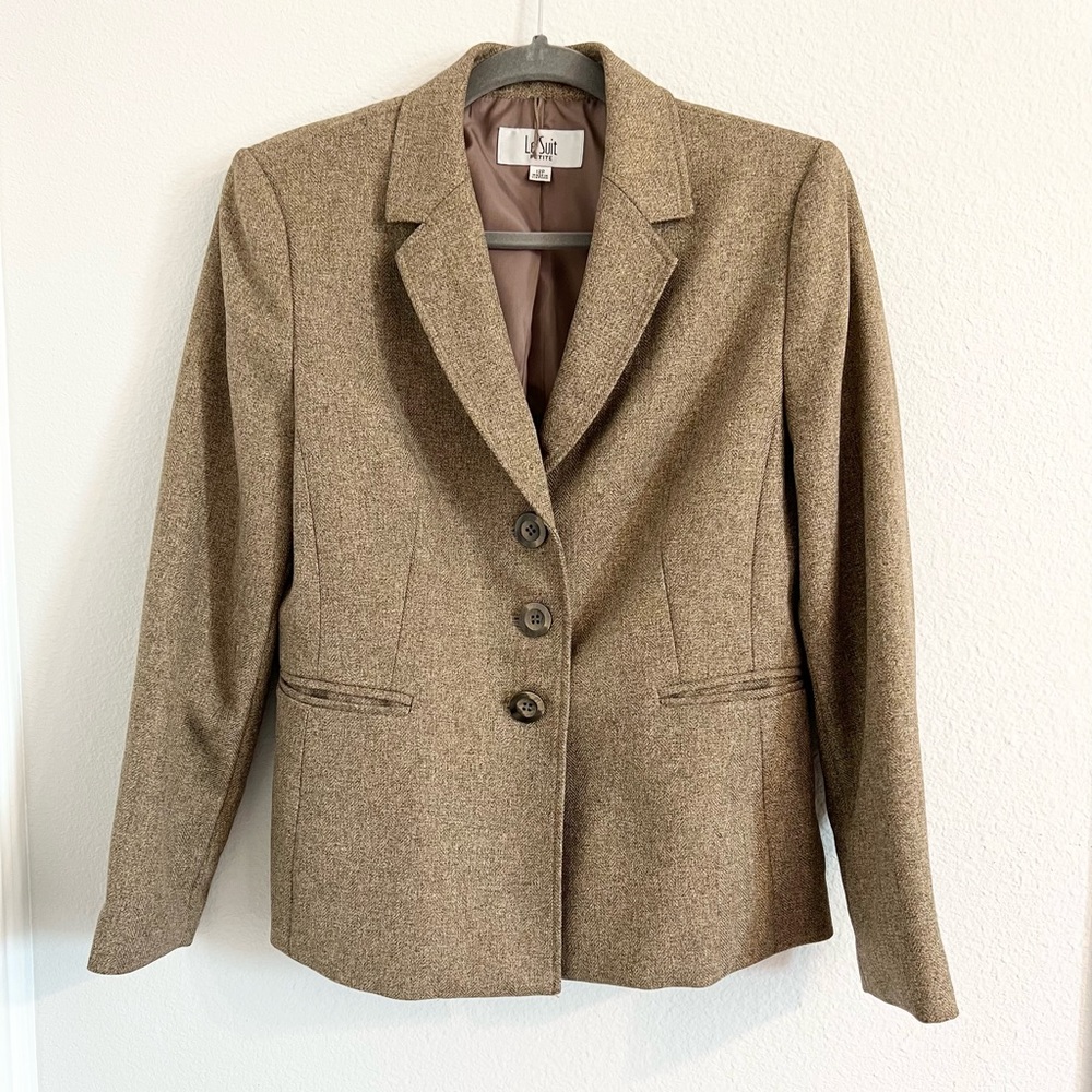Le Suit petite fully lined suit coat jacket